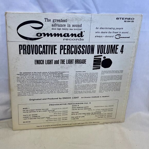 Provocative Percussion (Vol. 4) (Vinyl, 1962) Command RS 834 SD Good+ LP Record - Picture 3 of 12